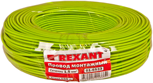 Провод монтажный (автомобильный) 1.5 мм² 100м зеленый (ПГВА) REXANT