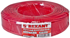 Провод монтажный (автомобильный) 1.5 мм² 100м красный (ПГВА) REXANT