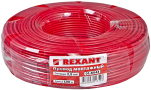 Провод монтажный (автомобильный) 2.5 мм² 100м красный (ПГВА) REXANT