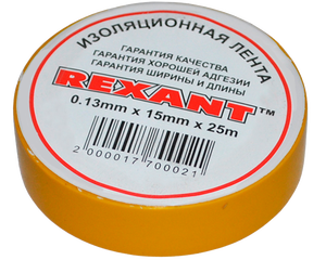 Изолента 15мм х 25м желтая REXANT