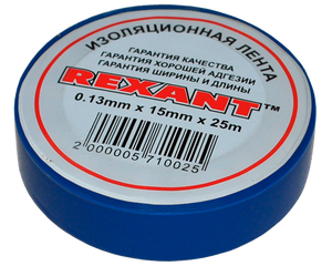 Изолента 15мм х 25м синяя REXANT