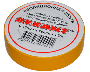 Изолента 19мм х 25м желтая REXANT