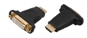 ПЕРЕХОДНИК штекер HDMI <--> гнездо DVI-D, пластик