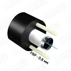 Кабель DROP-R-1-1,5, 1 ОВ, 2х0,8мм FRP+СТЕКЛОНИТЬ (3 GY), 1,5кН, 4мм, SIBVOLS C‑018